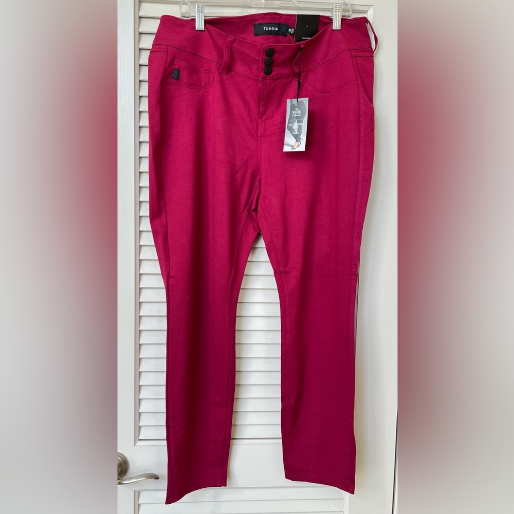 Torrid Beet Red/Berry All-Nighter Ponte Pant Jegging - Size 18 NWT